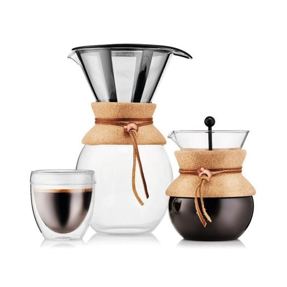BODUM Pour over Coffee Maker w/ Permanent Filter, 34 oz/ 8 cup, Cork, scoop - Picture 8 of 12